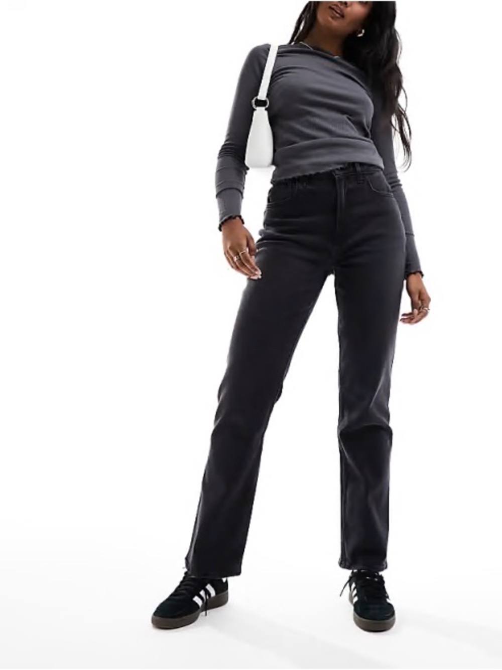 Hollister Ultra High-Rise 90s Straight Jeans In Washed Black